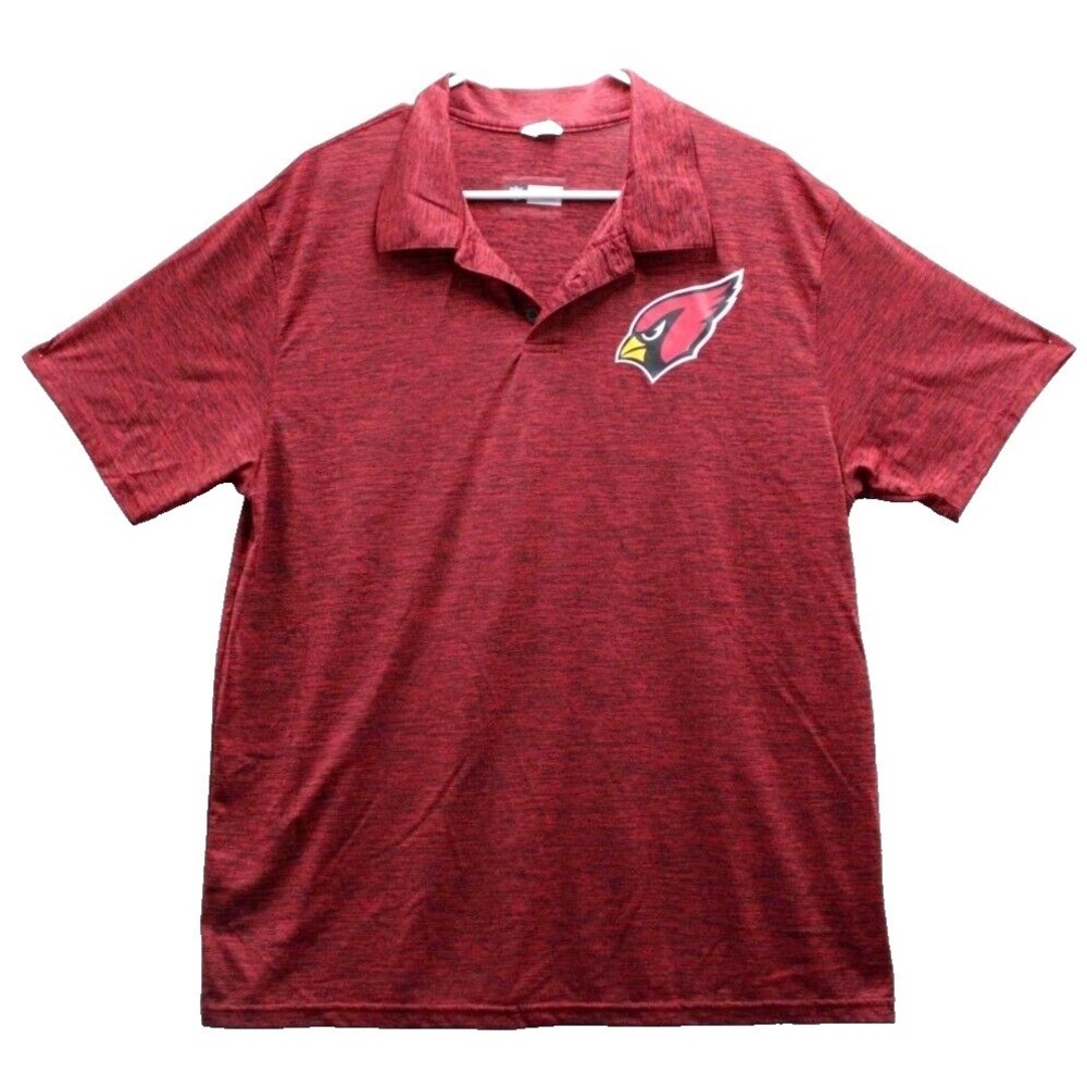 Arizona Cardinals Polo Shirt Mens Large Red Heathered NFL Apparel